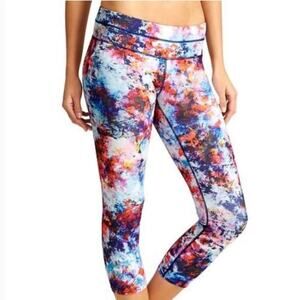 Athleta Hypersonic Sonar Capri Leggings Multicolor Print Size XS